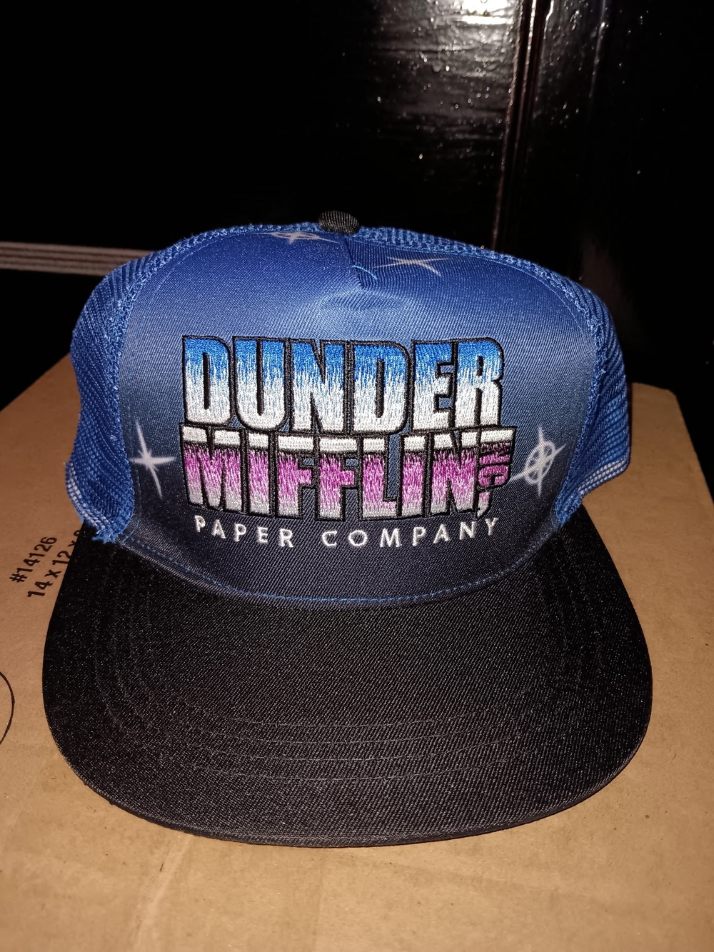 Dunder Mifflin Paper Company Blue & Black Trucker Hat